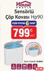 HOUSE PRATİK SENSÖRLÜ ÇÖP KOVASI HP90 fiyat ve kampanya bilgisi